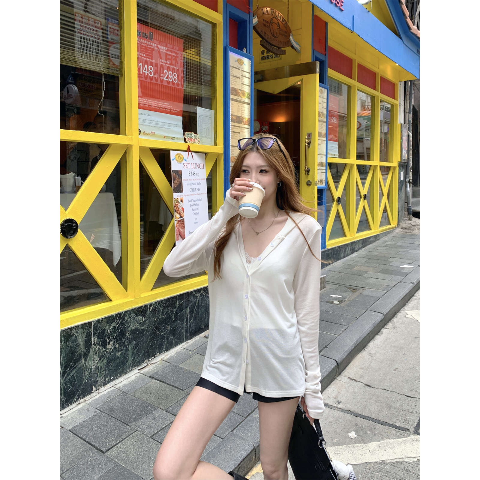 Lightweight Hooded Sun Protection Cardigan For Women White Loose Fit