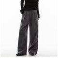 Unisex Wide Leg Striped Pants With Drawstring Waist Long Trousers