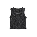 Star Stud Vest With Letter Embroidery Slim Fit Crop Top
