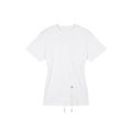 Women's Round Neck Drawstring Short Sleeve Cotton T Shirt Solid Slim Fit