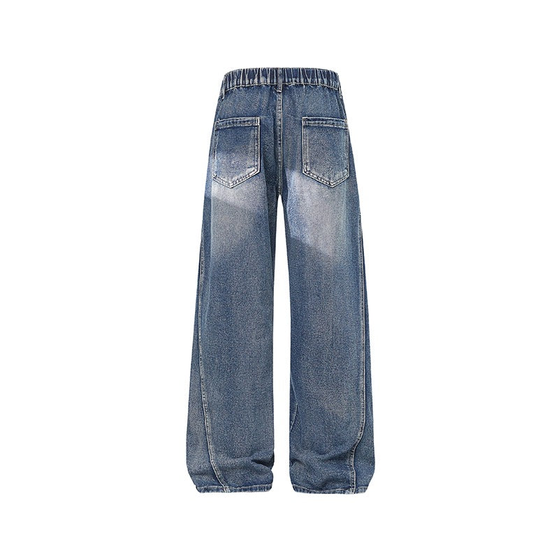 Mens Desert Style Denim Pants Flared Tapered Fit Straight Leg Jeans