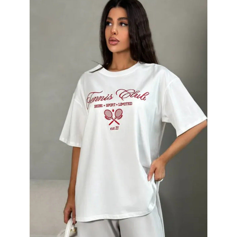 Unisex Cotton Graphic Tee Round Neck Short Sleeve Casual