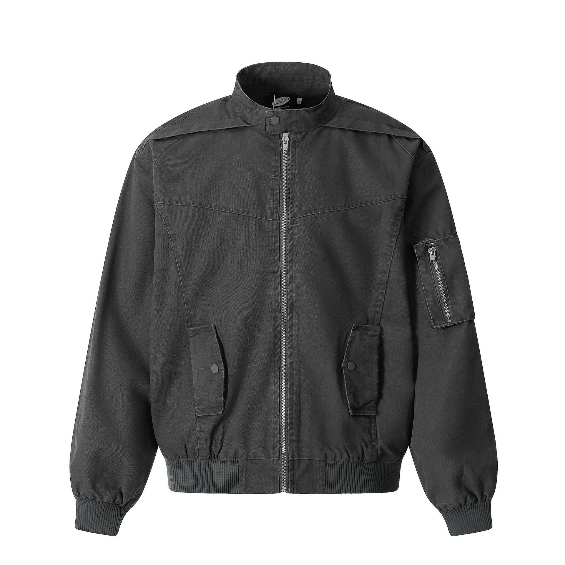 Eon Modish Street Style Jacket For Autumn Youth Loose Fit Turn Down Collar