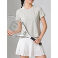 White Quick Dry Short Sleeve Shirt Loose Fit Patchwork Polyester
