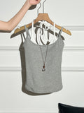 Halter Neck Backless Crochet Top With Built In Pads Stripe Pattern For Women
