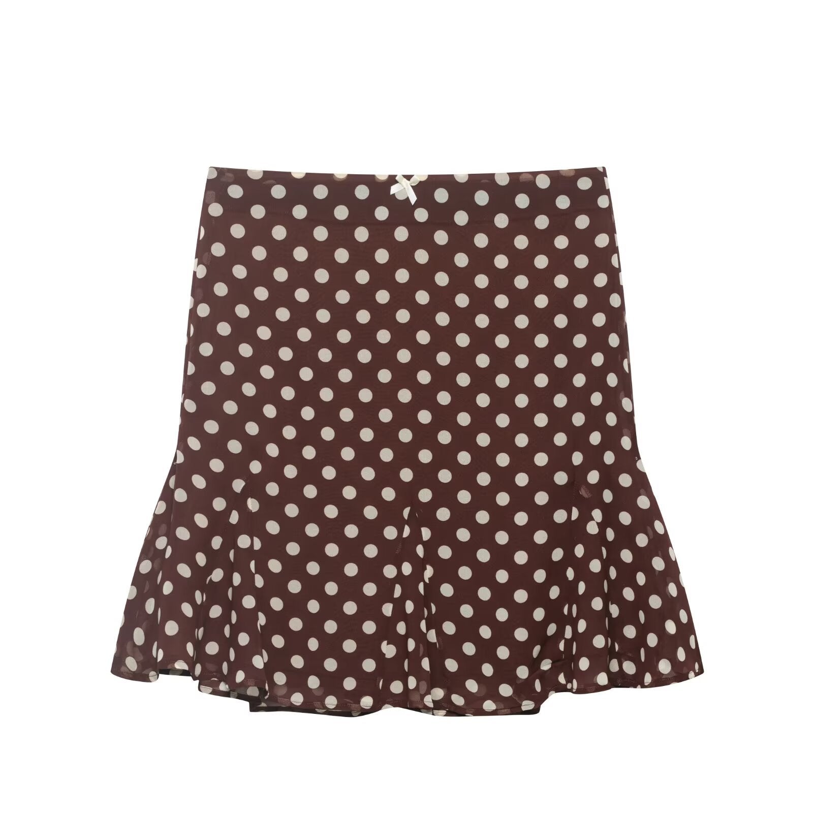 Lace Bow Fishtail Polka Dot Midi Skirt For Women Casual