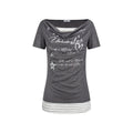 Women's Fake Two Piece Slim Fit Casual Short Sleeve Letter Print T Shirt