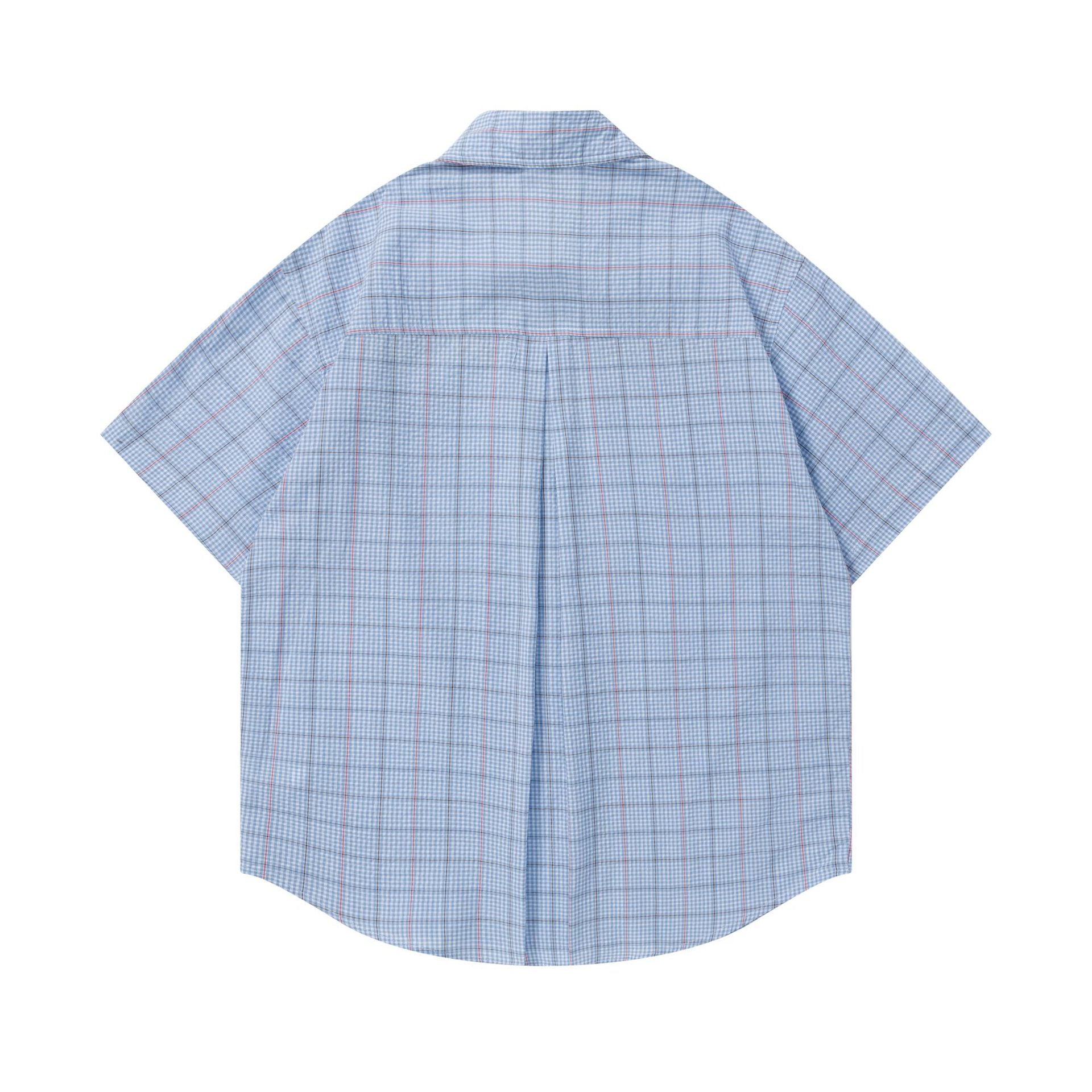 Dog Embroidered Tie Short Sleeve Casual Shirt For Men
