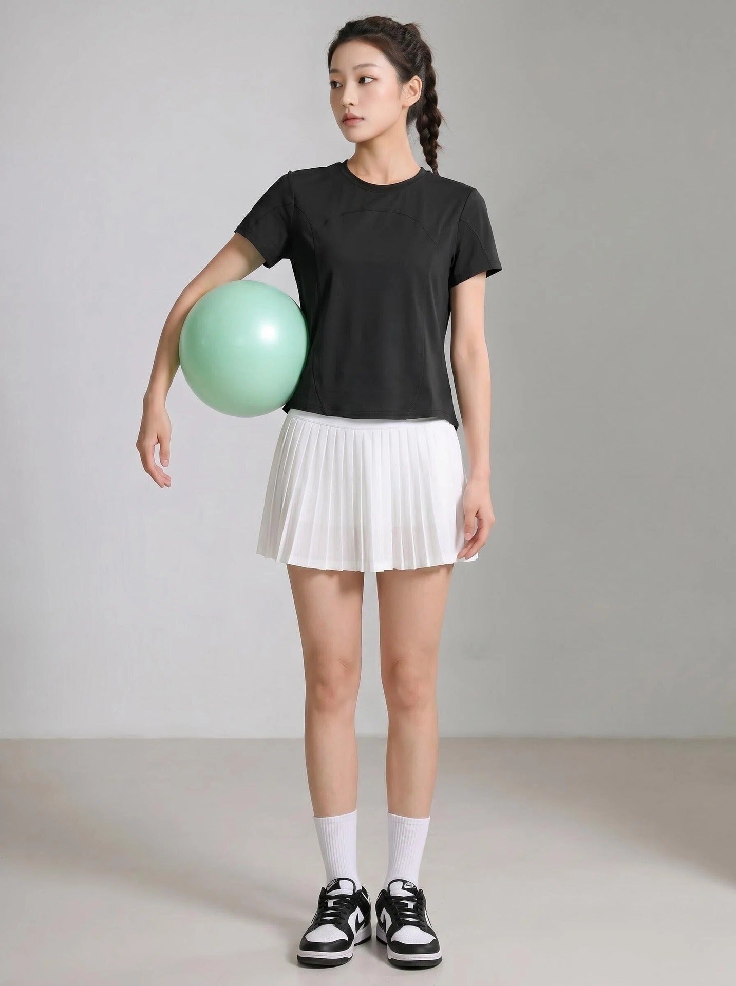 White Quick Dry Short Sleeve Shirt Loose Fit Patchwork Polyester