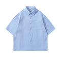 Minimally Embroidered Cotton Shirt T Shirt Loose Fit Turn Down Collar For Men