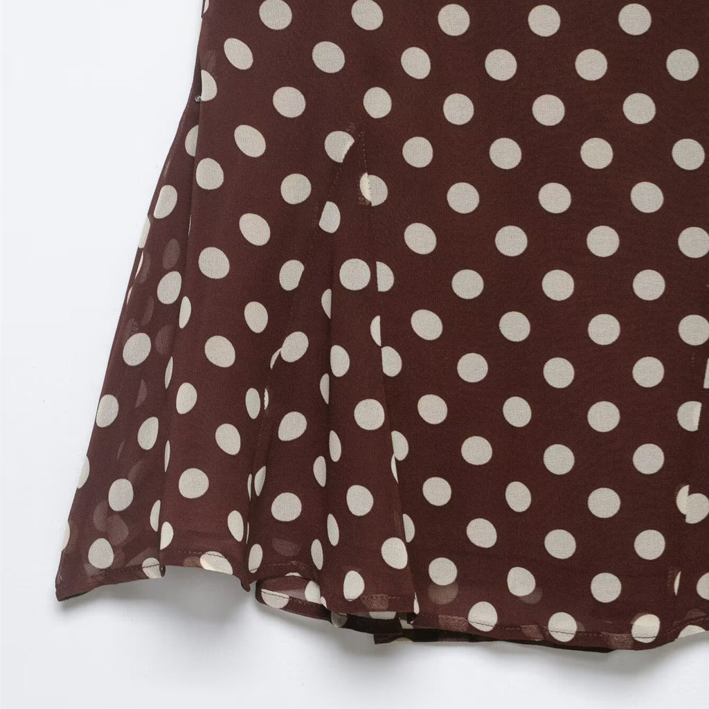 Lace Bow Fishtail Polka Dot Midi Skirt For Women Casual