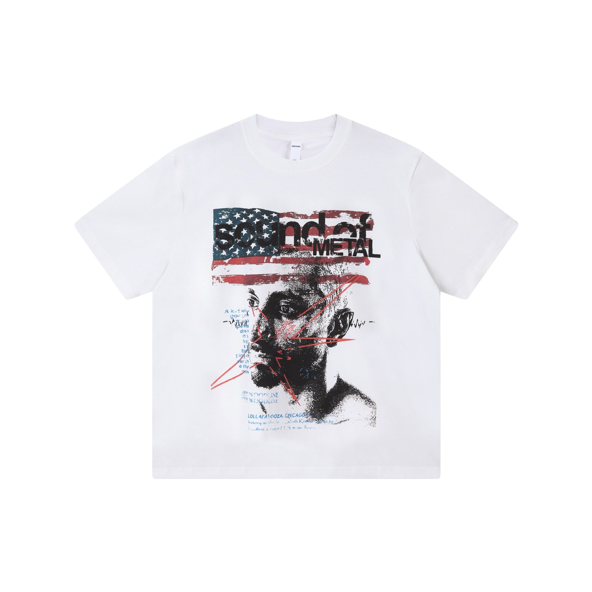 Portrait Printed Short Sleeve Shirt With Fragmented Flowers Pattern