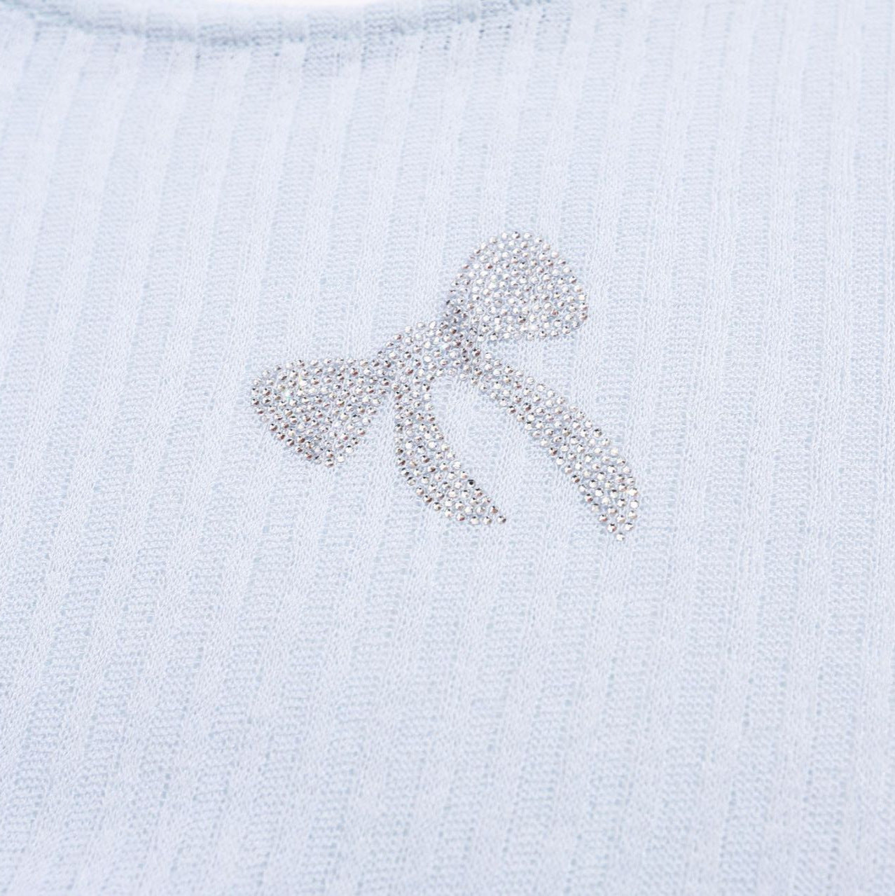 Light Blue Anime Print T Shirt For Women With Round Neck And Lace