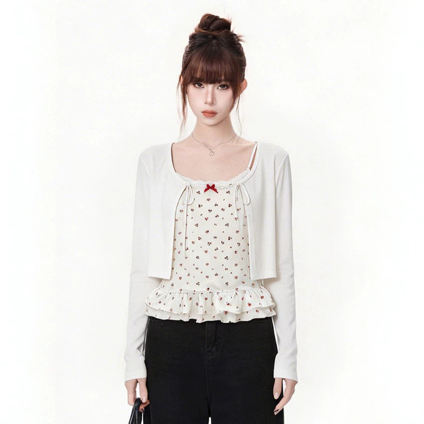 Lightweight Sheer Long Sleeve Sunscreen Cardigan Women With Floral Patchwork